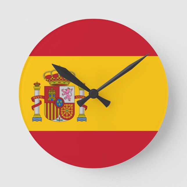 Relógio Redondo Bandeira da Espanha (Frente)
