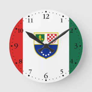 Relógio Redondo Bandeira da Federação da Bósnia e Herzegovina