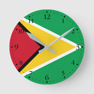 Relógio Redondo Bandeira da Guiana