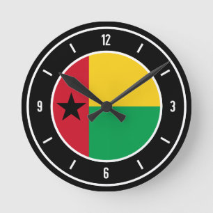 Relógio Redondo Bandeira da Guiné-Bissau