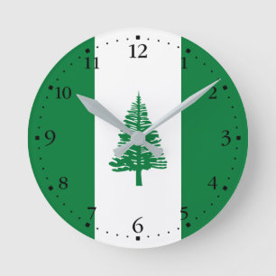 Relógio Redondo Bandeira da Ilha Norfolk
