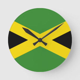 Relógio Redondo Bandeira da Jamaica Wall Clock