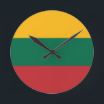 Relógio Redondo Bandeira da Lituânia<br><div class="desc">Bandeira da Lituânia</div>