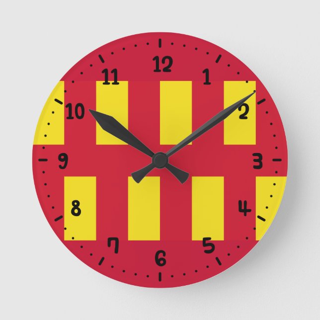 Relógio Redondo Bandeira da Northumberland Square Wall Clock (Frente)