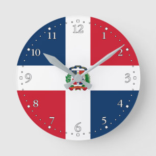 Relógio Redondo Bandeira da República Dominicana