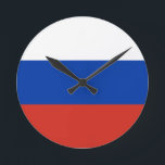 Relógio Redondo Bandeira da Rússia<br><div class="desc">Relógio de Bandeira da Rússia</div>