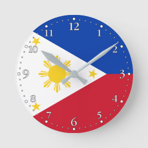 Relógio Redondo Bandeira das Filipinas