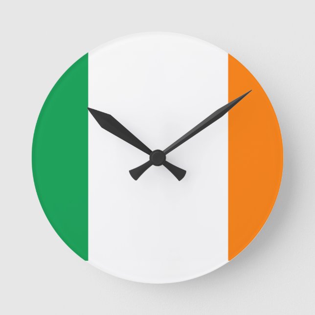 Relógio Redondo Bandeira de Ireland (Frente)
