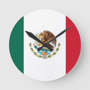 Relógio Redondo Bandeira de México - bandeira mexicana - Bandera