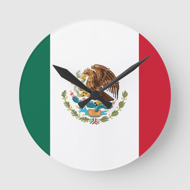 Relógio Redondo Bandeira de México - bandeira mexicana - Bandera (Frente)