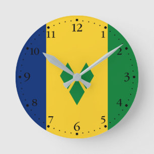 Relógio Redondo Bandeira de São Vicente