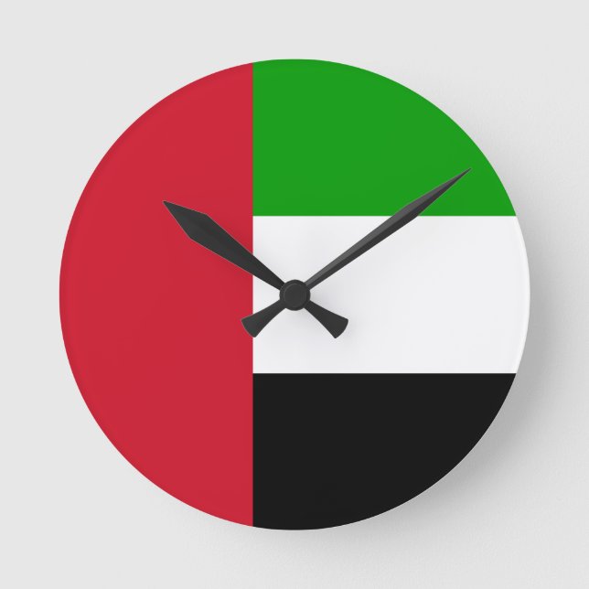 Relógio Redondo Bandeira de United Arab Emirates (Frente)