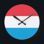 Relógio Redondo Bandeira do Muro do Luxemburgo<br><div class="desc">Bandeira do Muro do Luxemburgo</div>