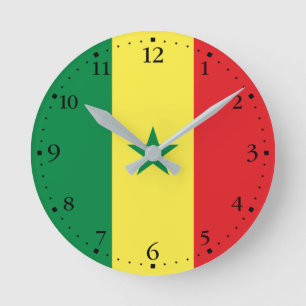 Relógio Redondo Bandeira do Senegal
