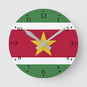 Relógio Redondo Bandeira do Suriname