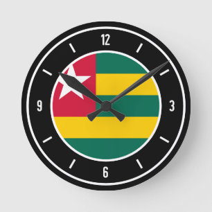 Relógio Redondo Bandeira do Togo Elegante