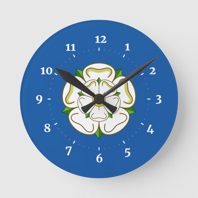 Relógio Redondo Bandeira do Yorkshire Square Wall Clock (Frente)