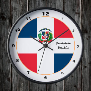 Relógio Redondo Bandeira Dominicana Moderna, República Dominicana