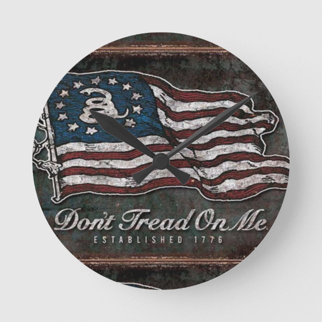 Relógio Redondo Bandeira Gadsden - Liberdade Ou Morte (Frente)
