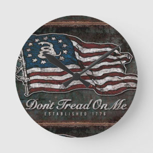Relógio Redondo Bandeira Gadsden - Liberdade Ou Morte