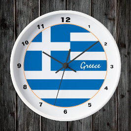 Relógio Redondo Bandeira Grega Moderna, Grécia de tendências/desig