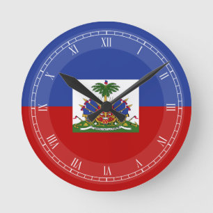 Relógio Redondo Bandeira haitiana clássica