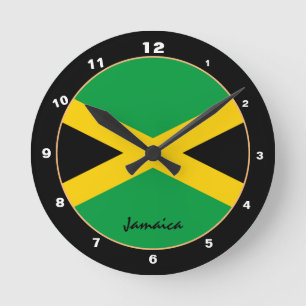 Relógio Redondo Bandeira jamaicana patriótica, Jamaica Home/design