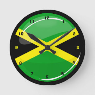Relógio Redondo Bandeira jamaicana redonda Wallclock