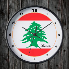 Relógio Redondo Bandeira Libanesa Moderna, Líbano Residente / desi