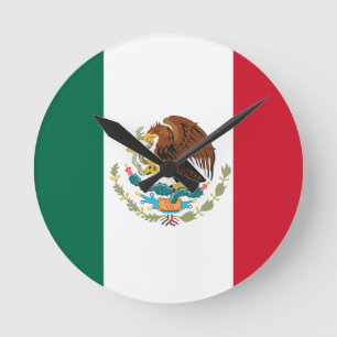 Relógio Redondo Bandeira mexicana