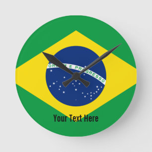 Relógio Redondo Bandeira nacional do Brasil