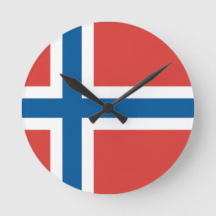 Relógio Redondo Bandeira norueguesa