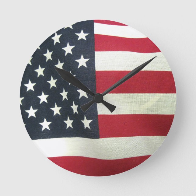 Relógio Redondo Bandeira Patriótica (Frente)