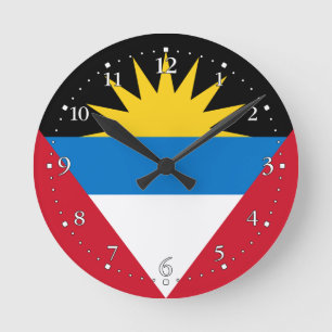 Relógio Redondo Bandeira patriótica de Antígua e de Barbuda