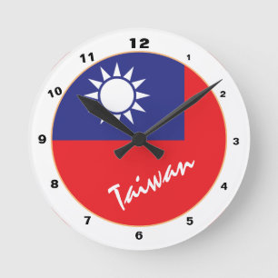 Relógio Redondo Bandeira Taiwan Moderna, Início/design de Taiwan