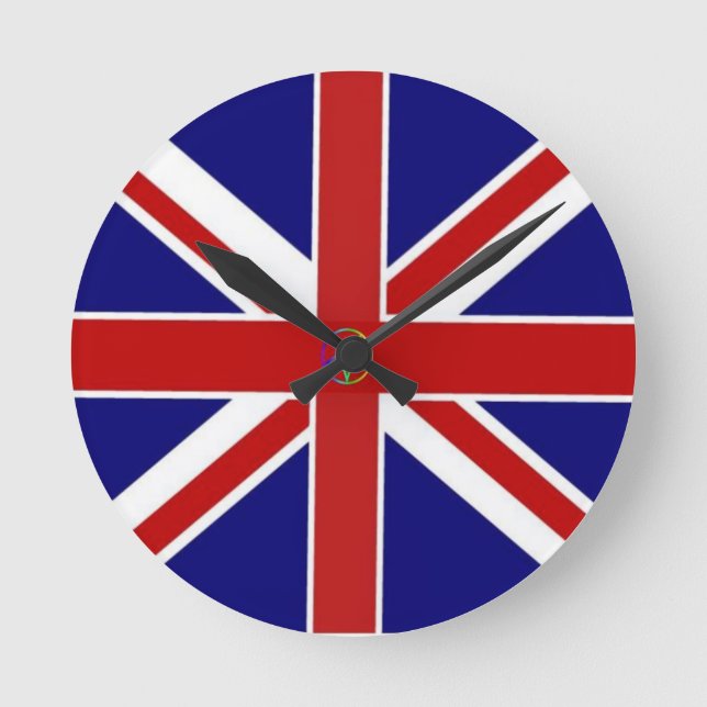 Relógio Redondo bandeira Union Jack Pentagram (Frente)