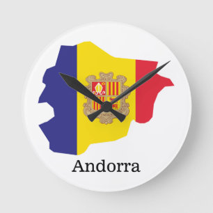 Relógio Redondo Bandeiras e países Andorra