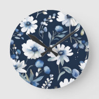 Bando de Flores Elegante Aquarela Azul
