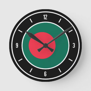 Relógio Redondo Bangladesh Flag Elegant