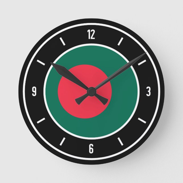 Relógio Redondo Bangladesh Flag Elegant (Frente)