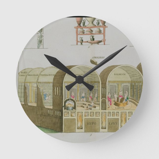 Relógio Redondo Banhos romanos, placa 'da história da nação (Frente)