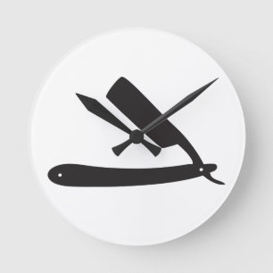 Relógio Redondo barbershop razor