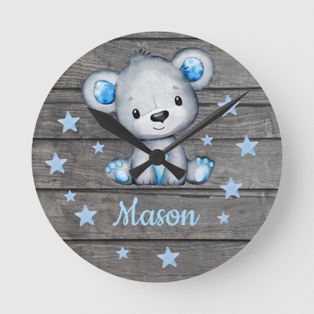 Relógio Redondo Barramento de Parede Acrílica, Arredondado, Russo  (Frente)