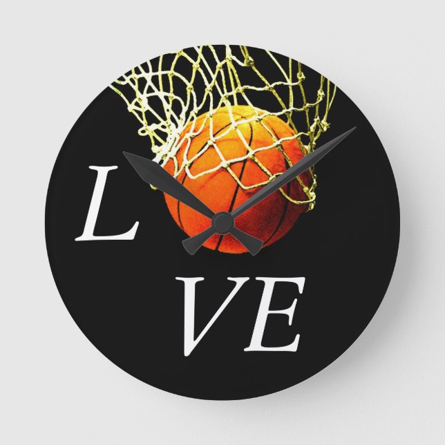 Relógio Redondo Basketball I Love (Frente)
