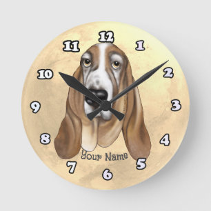 Relógio Redondo Basset Hound