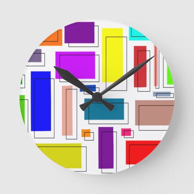 Relógio Redondo Bauhaus Rettangles (Frente)