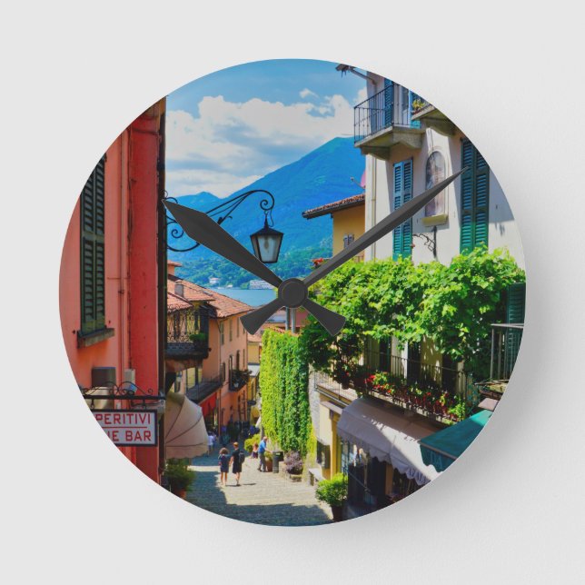 Relógio Redondo Beco antigo em Bellagio (lago Como, Itália) (Frente)