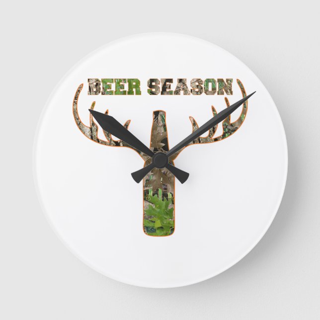 Relógio Redondo Beer Season Hunter Gift Para Hunter (Frente)