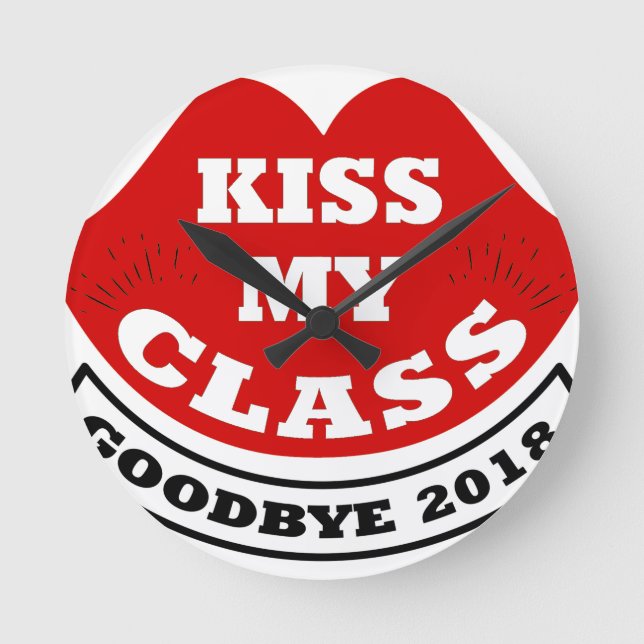 Relógio Redondo beijar minha classe 2018 (Frente)
