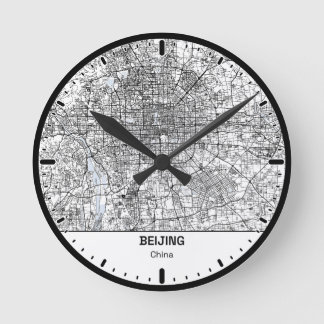 Relógio Redondo Beijing Clock City Line Art